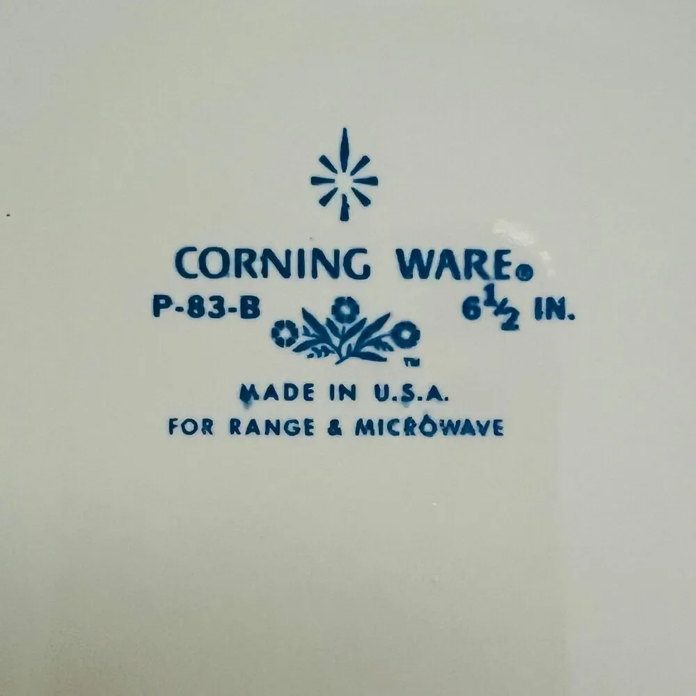 CORNING WARE Blue Cornflower Pattern P-83-B Skillet Saucepan Baking Dish